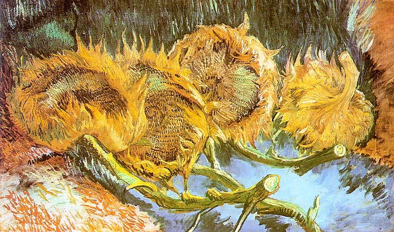 Vincent Van Gogh Four Cut Sunflowers Spain oil painting art